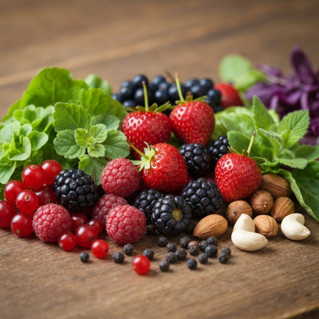 Fresh alpine herbs and natural foods