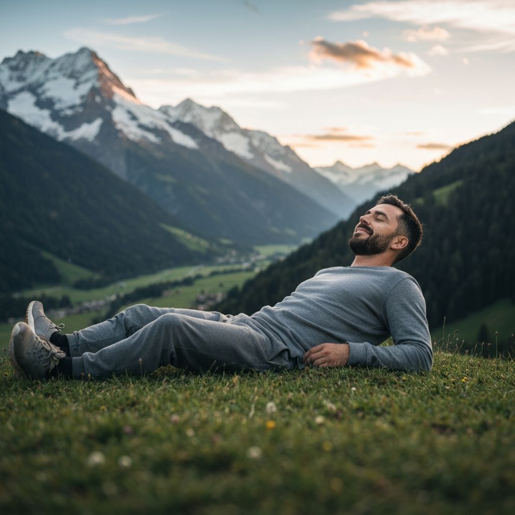 Man resting in nature - sleep and recovery